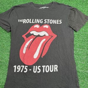 The Rolling Stones 1975 US Tour Black T-Shirt Women's Size‎ XS